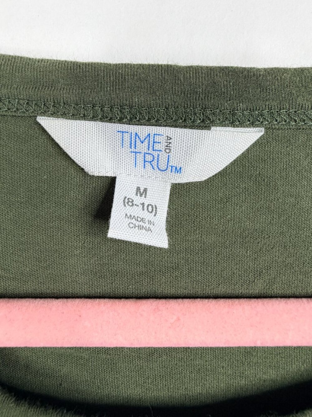 2/$30 Time and Tru Tiered Knit Babydoll Dress Flutter Sleeve Olive Medium #A4680 - Picture 6 of 8